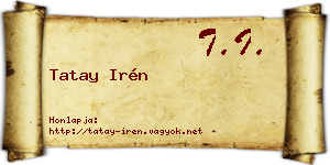 Tatay Irén névjegykártya
